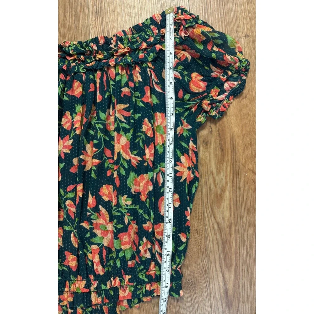 Free People FP One Suki Blouse Garden Combo Floral Off Shoulder Top F21T03306 M